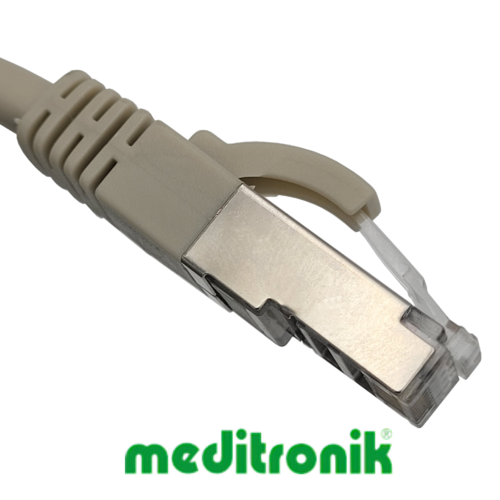 Patchcord FTP miedziany kat.6 (klasa E) linka szary dł.0,25m kabel ekranowany LAN RJ45