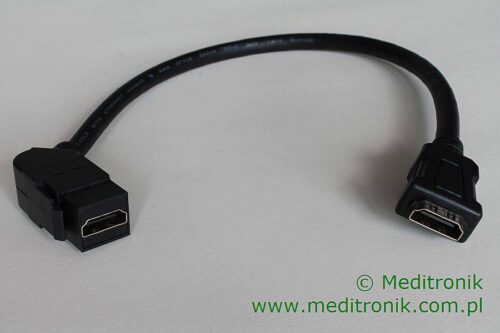 Moduł keystone gniazdo kąt 45 HDMI na gniazdo HDMI na kablu