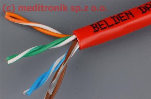 Kabel miedziany Belden U/UTP kat. 5e drut PVC 305m czerwony