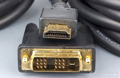 Kabel wtyk HDMI na wtyk DVI single link 18+1pin długość 10m