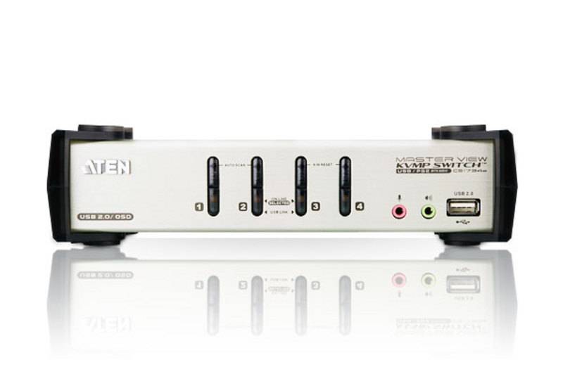4-portowy przełącznik PS/2-USB VGA/Audio KVMP™ z menu OSD