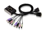 2-portowy przełącznik USB kabla DVI/Audio KVM ze zdalnym selektorem portu- ATEN CS682