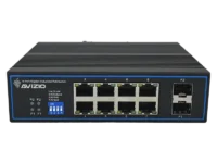 Niezarządzalny przełącznik przemysłowy (switch) 10xrj45 - 8 portów rj45 poe+ 1gb/s + 2 porty sfp uplink 1gb/s (budżet mocy 96w) AVIZIO