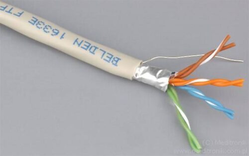 Kabel F/UTP cat. 5e, drut CU, 24AWG, PVC szary dł.500m