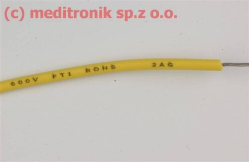 Przewód linka 18 AWG, UL 1015 600V,105C, PVC,żółty, 30m