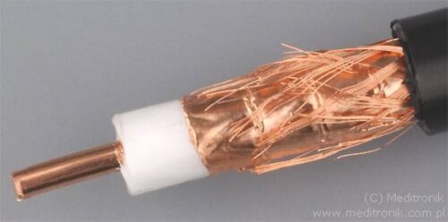 kabel koncentryczny 50 Ohm drut miedziany 2,5mm,PE, 100m