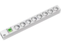 IT listwa zasil. PDU Basic 1HE 19" 8x gn.Schuko 1xprzeł. zas.2m jasnoszara (333.400)