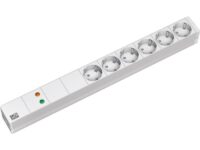 IT listwa zasil. PDU Basic 1HE z ochr.przep. 19" 6x gn.Schuko filtr, zas.2m jasnosz./srebr. (333.402)