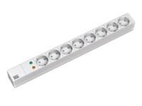 IT listwa zasil. PDU Basic 1HE z ochr.przep. 19" 8x gn.Schuko zas. 2m jasnosz./srebr. (333.404)