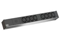 IT listwa zasil. PDU Basic 1HE z bezp.10A 19" 8x gn.IEC320 C13 zas. 2m jasnosz./srebr. (333.408)