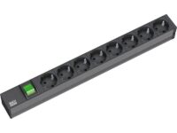 IT listwa zasil. PDU Basic 1HE 19" 8x gn.Schuko 1xprzeł. zas.2m czarna (333.505)