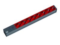 IT listwa zasil. PDU Basic 1HE z bezp.10A 19" 8x gn.Schuko czerw. zas. 2m wt. IEC320 C14 cz./cz. (333.538)