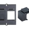 Ramka modułowa inform. mocow. metal. 1xKeystone czarna (917.062)
