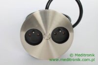 Gniazdko kuchenne TWIST 2S 2x gn.UTE z bolc.uz. zasil. 2,0m, kolor stal. (nie zmont. wtycz.) (931.002)