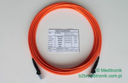 Patchcord światłowodowy MTRJ-MTRJ OM2 50/125µm MM duplex dł.10m wykonywany na zamówienie
