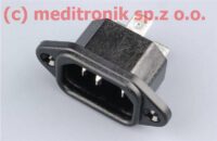 Złacze C14 na panel przykręcane rozstaw 36mm styki 3,6mm Złacze C14 na panel przykręcane rozstaw 36mm styki 3,6mm