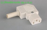 Złącze żeńskie C13 kątowe do montażu na kabel kolor biały Złącze żeńskie C13 kątowe do montażu na kabel kolor biały