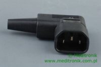 Złącze męskie C14 kątowe do montażu na kabel kolor czarny Złącze męskie C14 kątowe do montażu na kabel kolor czarny