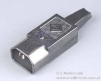 Złącze męskie C14 do montażu na kabel kolor czarny Złącze męskie C14 do montażu na kabel kolor czarny