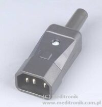 Złącze męskie C14 do montażu na kabel kolor czarny Złącze męskie C14 do montażu na kabel kolor czarny
