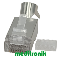 Wtyk RJ45 przelotowy kat.7 AWG23-24, uniwersalne (drut i linka), prowadnice, otwory 1.35-1.40mm, izolacja do 8mm. Paczka 10szt. Wtyk RJ45 przelotowy kat.7 AWG23-24, uniwersalne (drut i linka), prowadnice, otwory 1.35-1.40mm, izolacja do 8mm. Paczka 10szt.