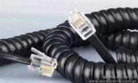 Kabel telefoniczny spiralny zakończony wtykami RJ14, dł.4m