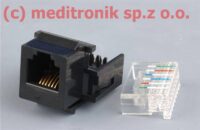 Moduł keystone gniazdo RJ12 UTP kat.3 czarne montaż pionowy