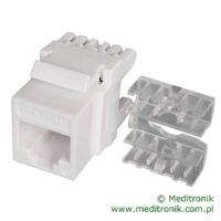 Moduł keystone gniazdo RJ45 UTP kat.5e białe montaż poziomy