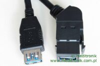 Moduł keystone USB-A 3.0, gniazdo/gniazdo, kąt 45, na kablu