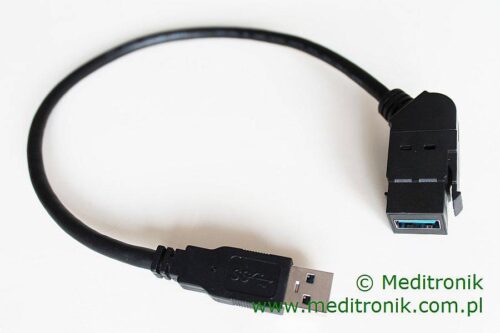 Moduł keystone USB 3.0 gniazdo kąt 45 A na wtyk A na kablu