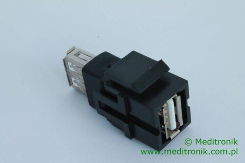 Moduł keystone USB-A, 2.0, gniazdo/gniazdo, kolor czarny