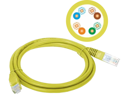 Patch-cord u/utp kat.5e pvc 1.0m żółty ALANTEC