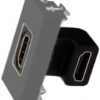 Moduł Mosaic HDMI w standardzie 45x22,5 mm, Kątowy, kolor czarny. Moduł Mosaic HDMI w standardzie 45x22,5 mm, Kątowy, kolor czarny.