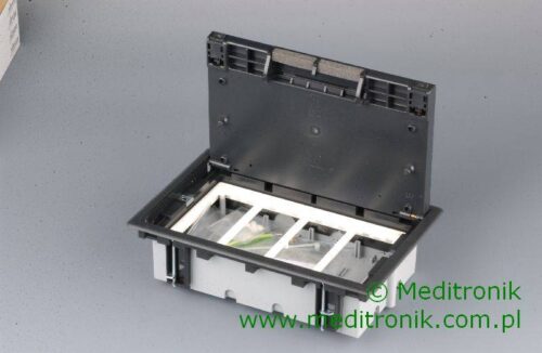 Puszka podłogowa (floorbox) 8 modułowa (45x45), głębokość: 70-105mm; do wykończenia wykładziną