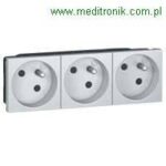 Mosaic gniazdo potrójne 16A, 2P+Z, aluminium.