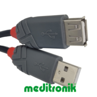 Lindy extender/przedłużacz USB A-A, 2.0, wtyk/gniazdo, długość 2m, czarny, 36703, Anthra Line