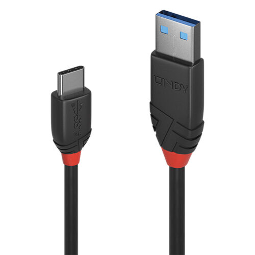 Lindy 36917 USB A-C, 3.1, wtyk/wtyk, długość 1.5m, czarny, do 10Gbit/s,  Quick Charge 3.0, Black Line