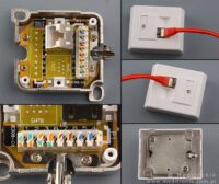 Gniazdo natynkowe pojedyncze RJ45 FTP kat.6 montaż LSA+