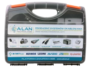 Zestaw narzędzi instalatorskich w walizce (tester, nóż lsa, zaciskarka, stripper, wtyki rj45) ALANTEC