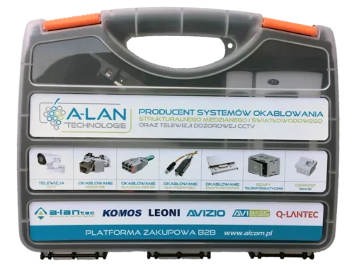 Zestaw narzędzi instalatorskich w walizce (tester, nóż lsa, zaciskarka, stripper, wtyki rj45) ALANTEC