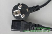 Kabel zasilający długość 0,5m wtyk Unischuko na gniazdo IEC C13