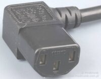 Kabel zasilający dł=2,5m wtyk Schuko na gniazdo IEC C13 kąt