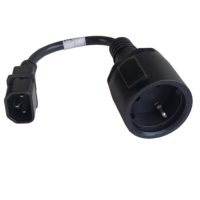 Adapter gniazdo SCHUKO na wtyk C14 długość kabla 15 cm Adapter gniazdo SCHUKO na wtyk C14 długość kabla 15 cm