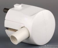 Złącze męskie SCHUKO kątowe do montażu na kabel kolor biały Złącze męskie SCHUKO kątowe do montażu na kabel kolor biały