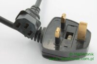 Kabel zasilający wtyk angielski BS1363, wolny koniec dł. 2m