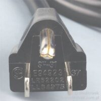 Kabel zasilający dł. 2m wtyk USA na gniazdo C13 kolor czarny