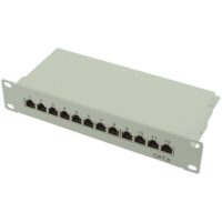 Patch panel 12 portów STP kat.6 RJ45 z organizerem 10"