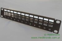 Patch panel do modułów keystone 12 portów 1U 10"