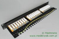 Patch panel 24 porty FTP kat.6 1U 19" z organizerem