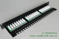 Patch panel 24 porty UTP kat.5e 1U 19" z organizerem
